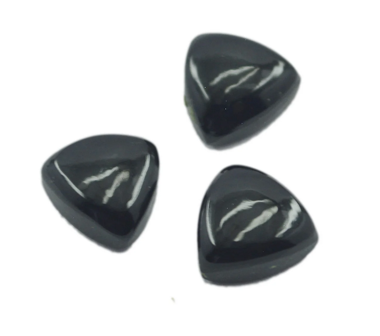 Black Onyx 1PC Large 10x10 MM Triangle Cabochon Black Sparkling semi Precious Semi Precious Gemstone - Image 3