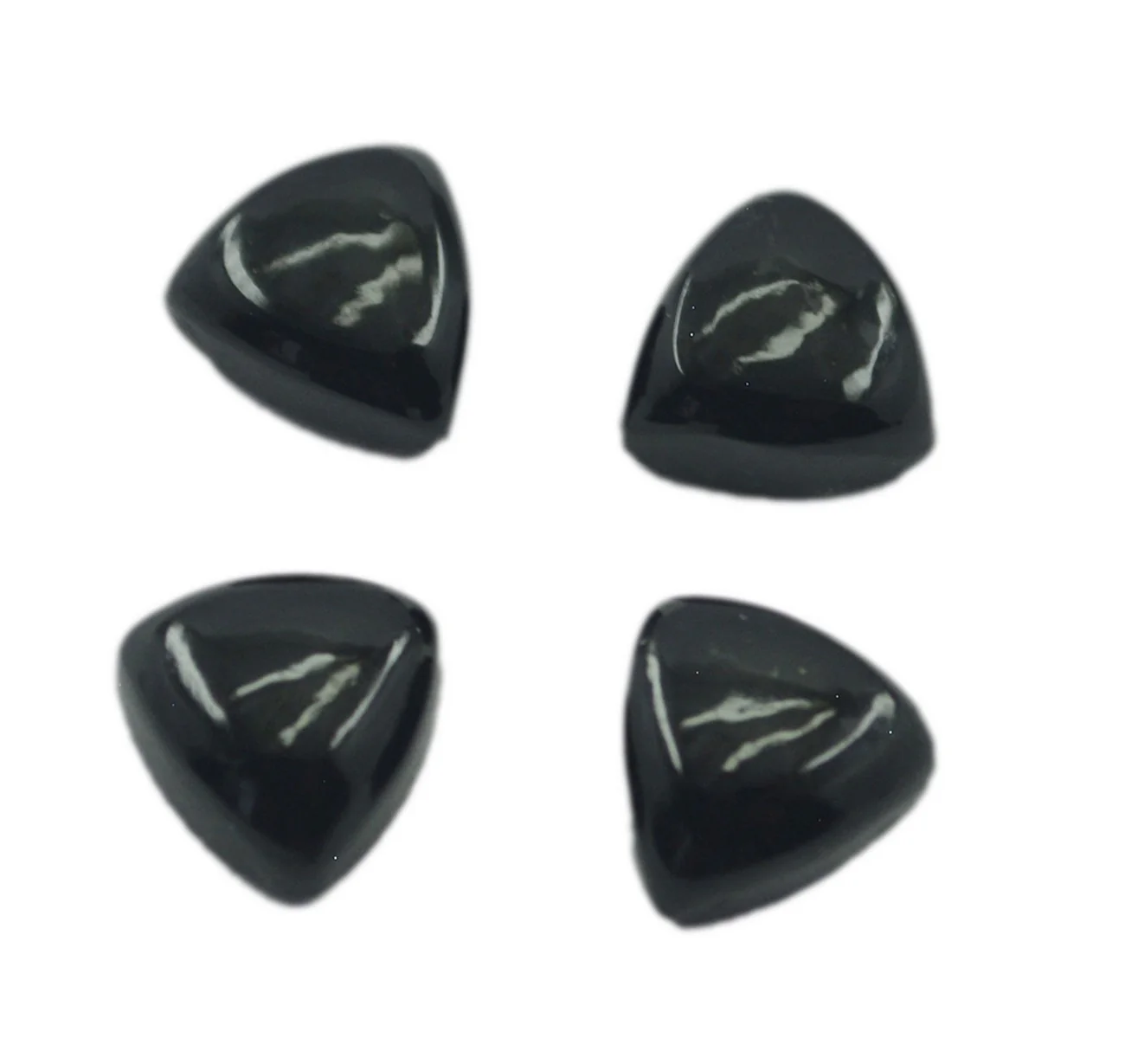 Black Onyx 1PC Large 11x11 MM Triangle Cabochon Black Polished semi Precious Precious Gemstone - Image 3