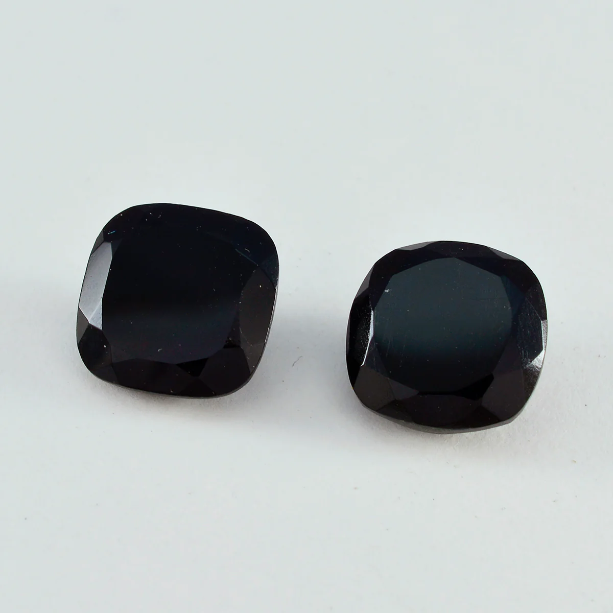 Black Onyx 1PC Large 12x12 MM Cushion Faceted Black High-Quality Semi Precious Loose Gemstones - Image 2
