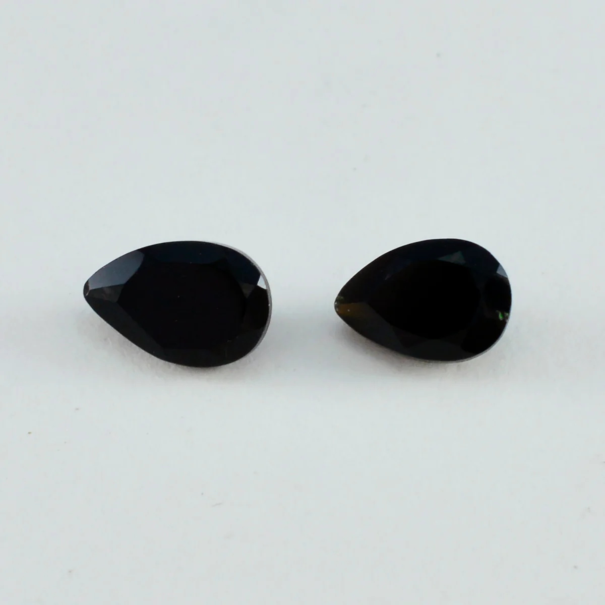 Black Onyx 1PC Large 8x12 MM Pear Faceted Black Fine Semi Precious Gems - Image 2