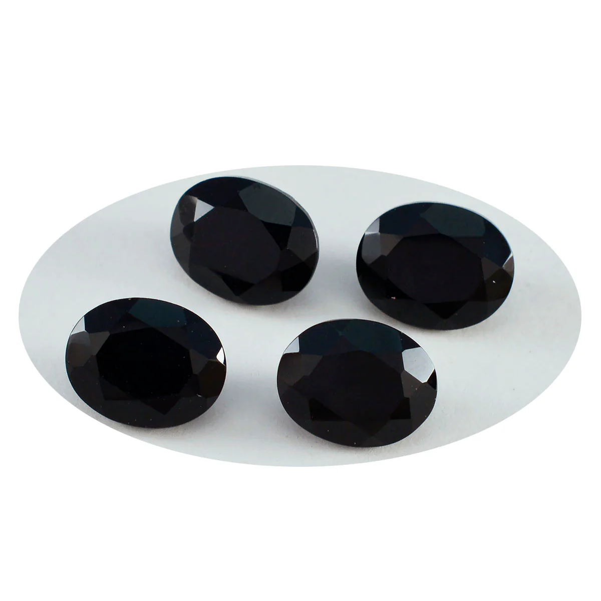 Black Onyx 1PC Medium 8x10 MM Oval Faceted Black Natural Semi Precious Gems - Image 2