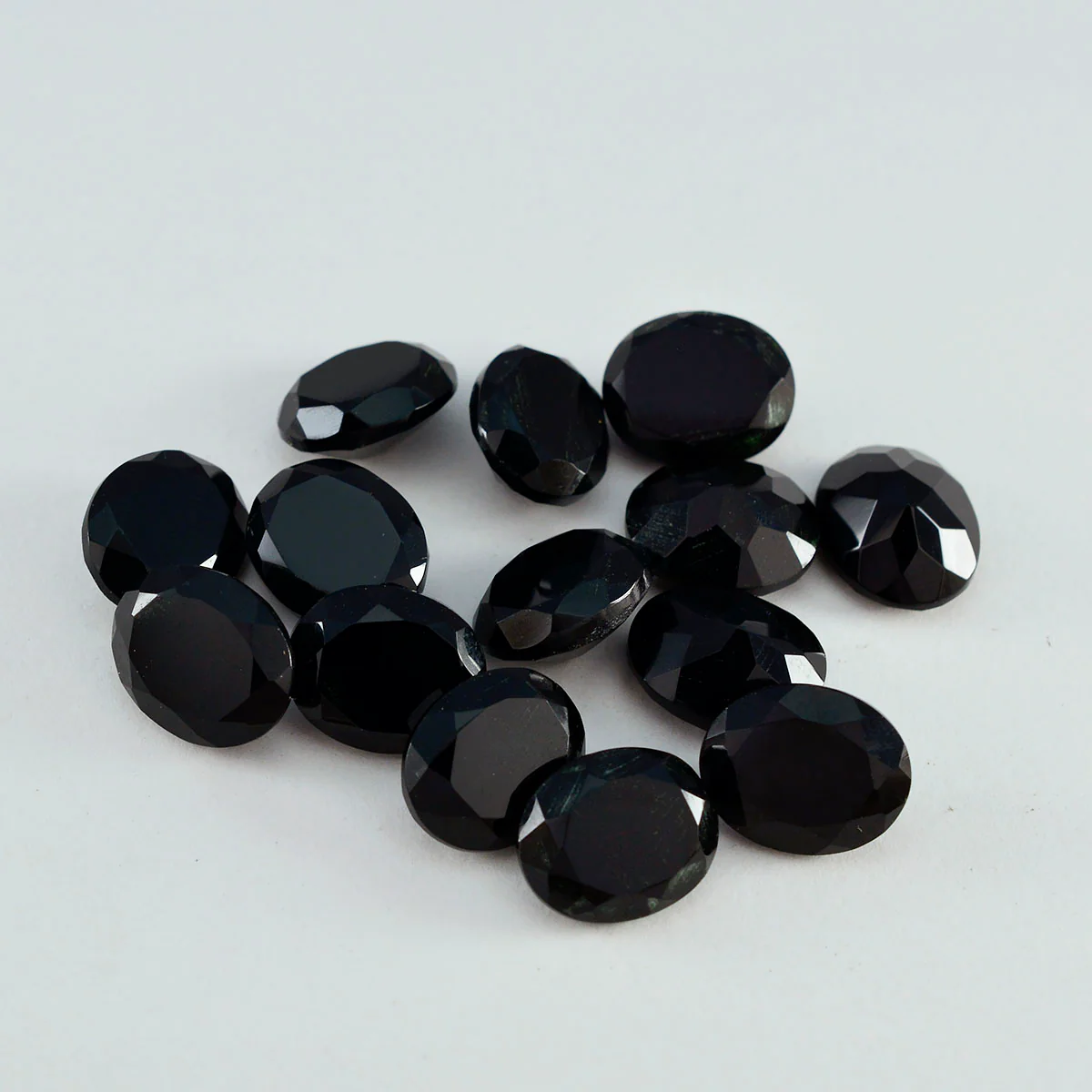 Black Onyx 1PC Medium 8x10 MM Oval Faceted Black Natural Semi Precious Gems - Image 3