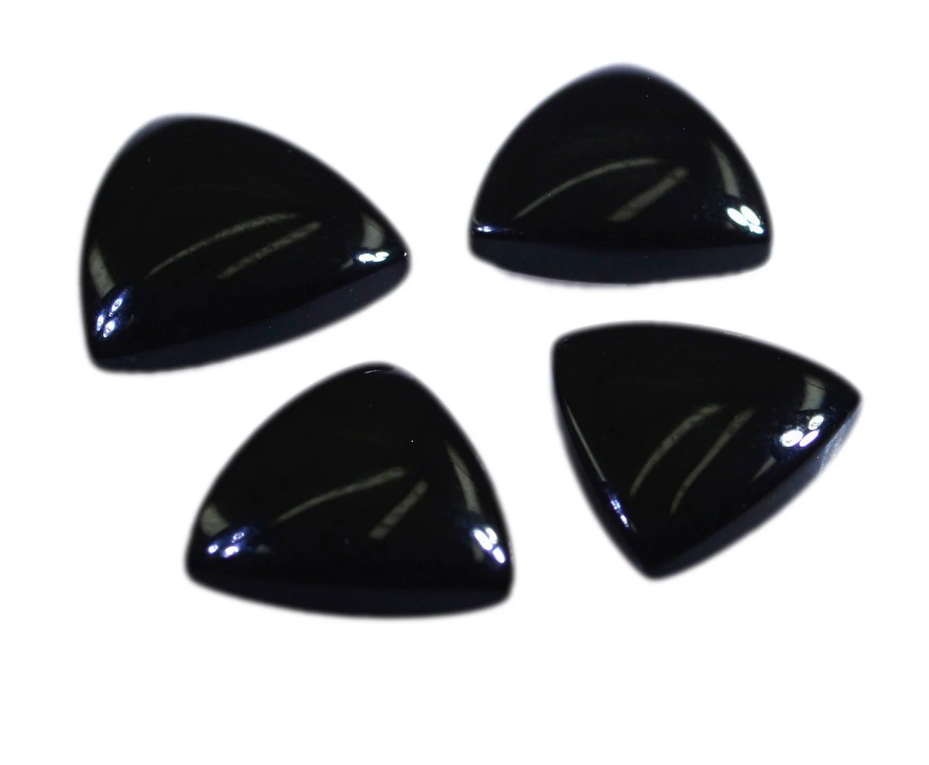 Black Onyx 1PC Medium 9x9 MM Triangle Cabochon Black Brilliant semi Precious Loose Gemstones - Image 3