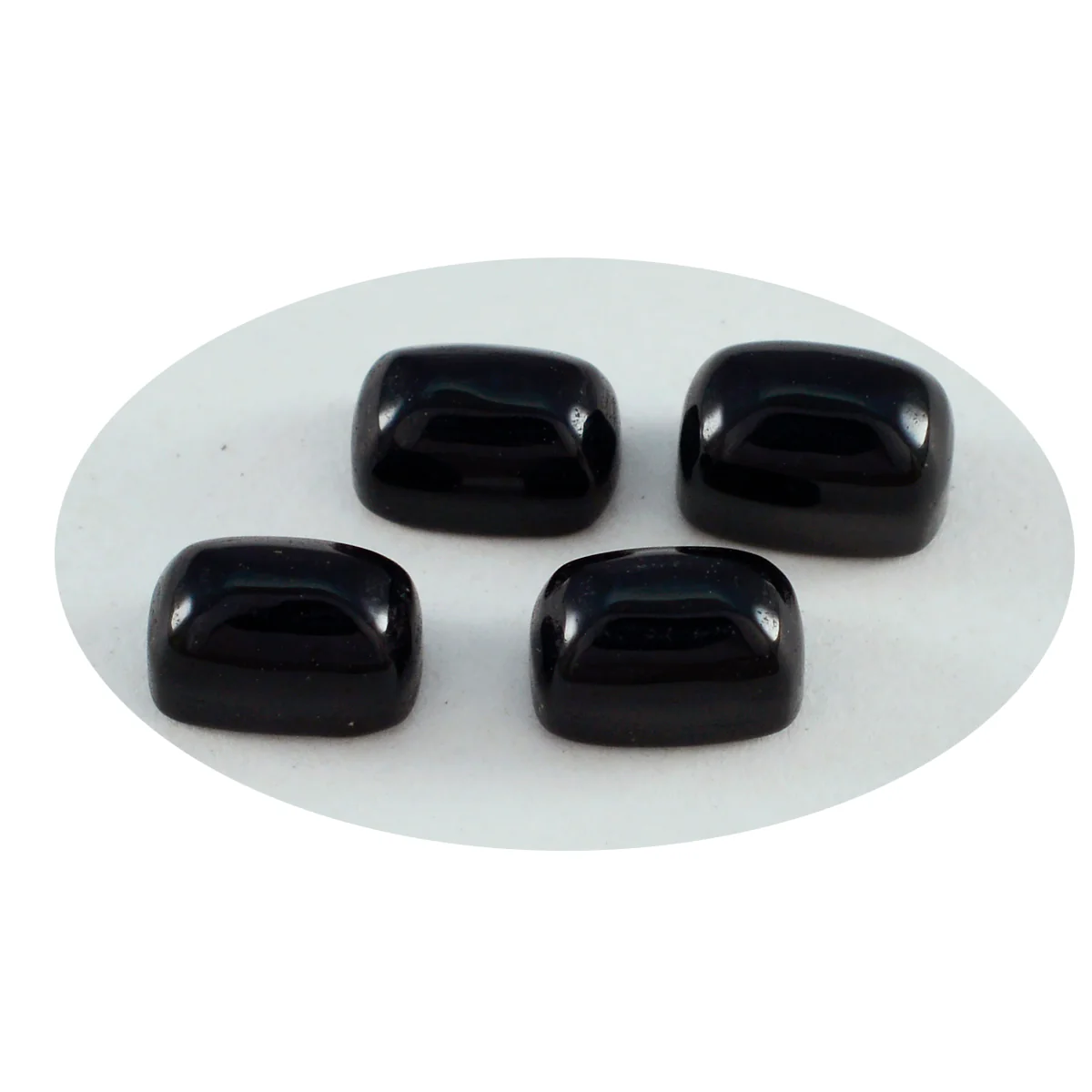 Black Onyx 1PC Small 6x8 MM Emerald Cabochon Black Sparkling semi Precious Semi Precious Gemstone - Image 2