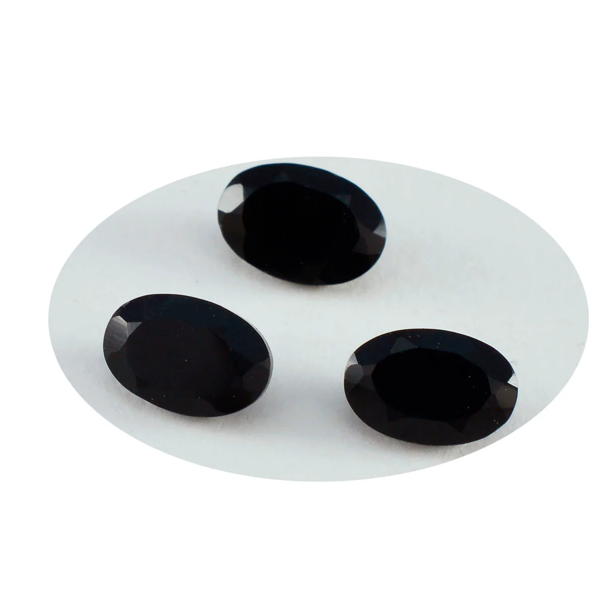 Black Onyx 1PC Small 6x9 MM Oval Faceted Black Shine Semi Precious Loose Gems - Image 2