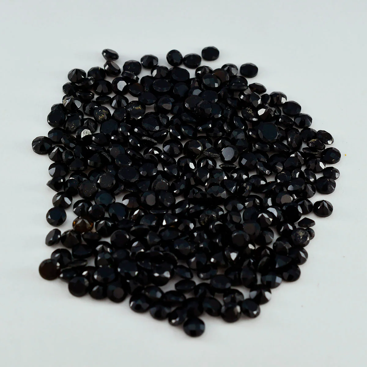 Black Onyx 1PC Small 7x7 MM Round Faceted Black Splendid Semi Precious Loose Gemstone - Image 2