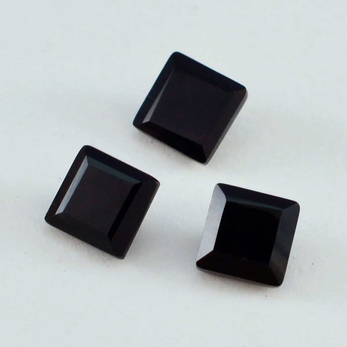 Black Onyx 1PC Small 7x7 MM Square Faceted Black Splendid Semi Precious Loose Gemstone - Image 2