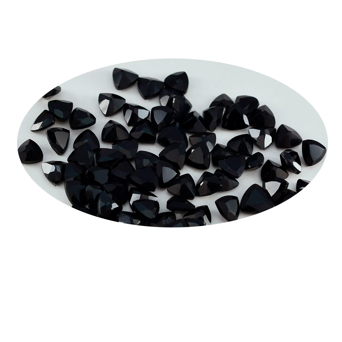 Black Onyx 1PC Small 7x7 MM Triangle Faceted Black Splendid Semi Precious Loose Gemstone