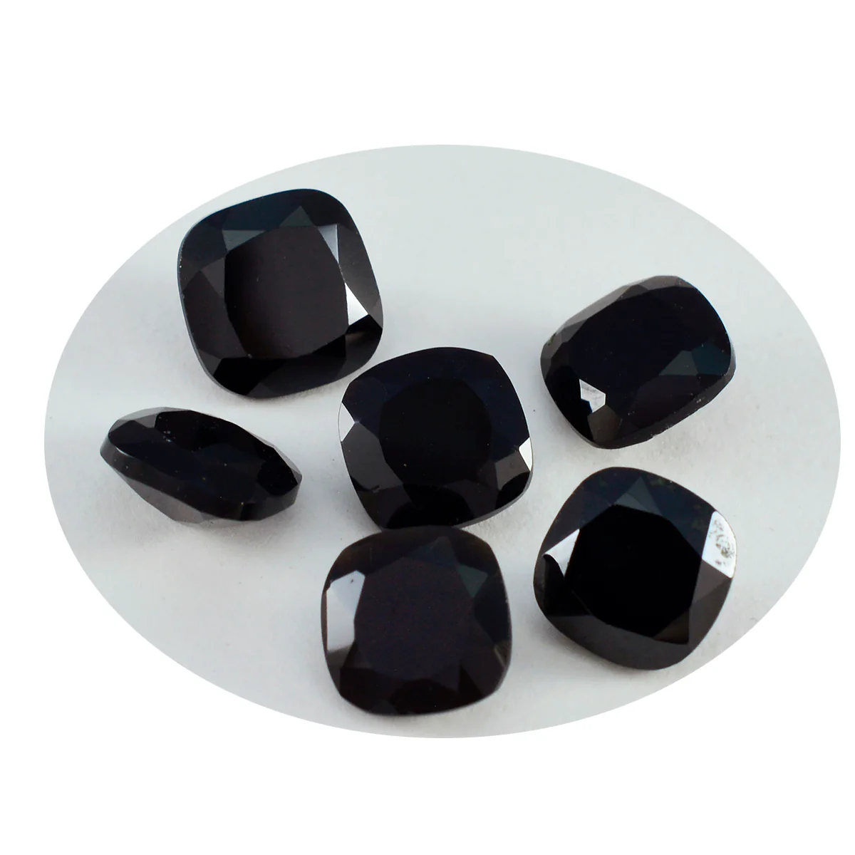 Black Onyx 1PC Small 8x8 MM Cushion Faceted Black Luster Semi Precious Loose Gemstones - Image 2
