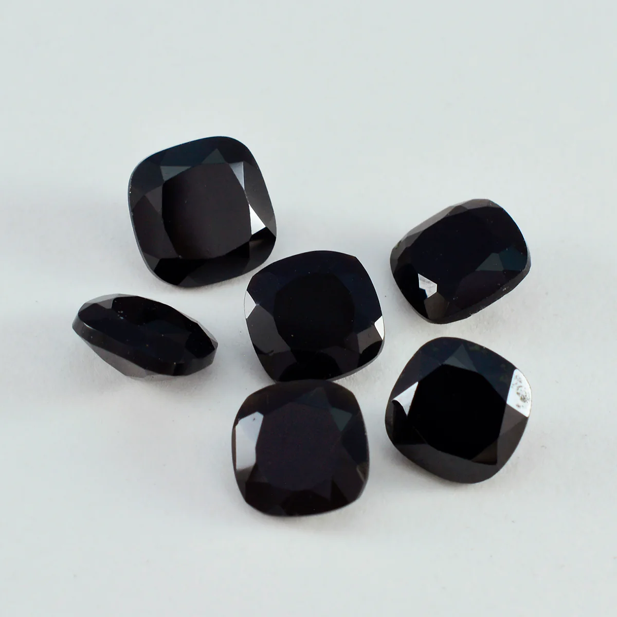Black Onyx 1PC Small 8x8 MM Cushion Faceted Black Luster Semi Precious Loose Gemstones - Image 3