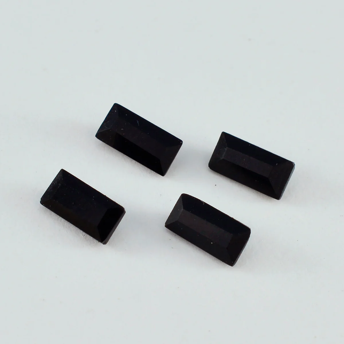 Black Onyx 1PC Tiny 4x8 MM Baguette Faceted Black Sparkling Semi Precious Loose Gemstone