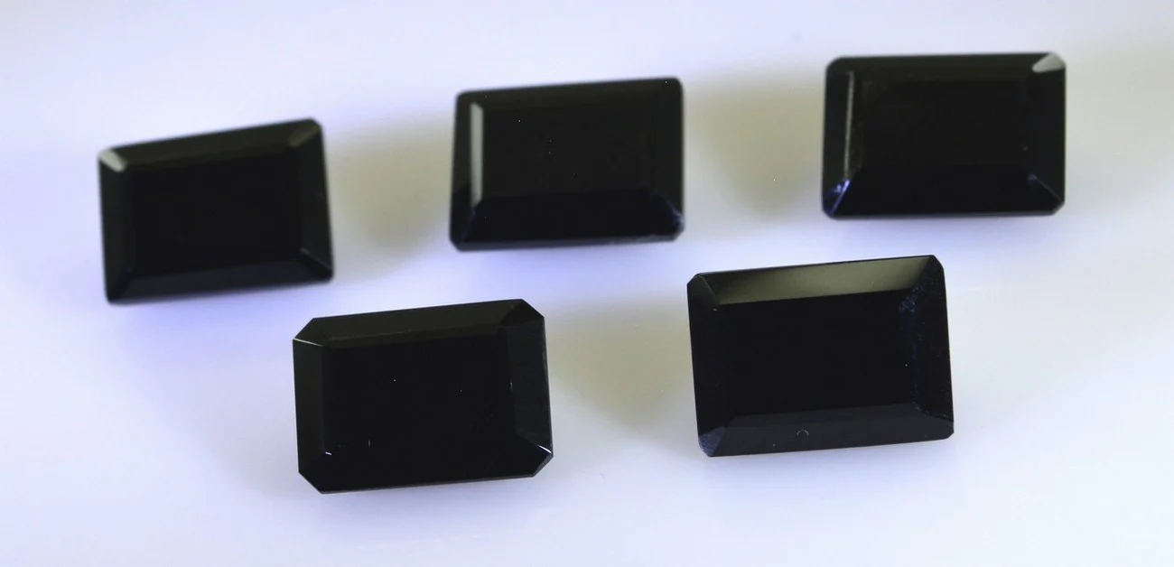 Black Onyx 1PC Tiny 5x7 MM Emerald Faceted Black Genuine Semi Precious Loose Gemstones - Image 3