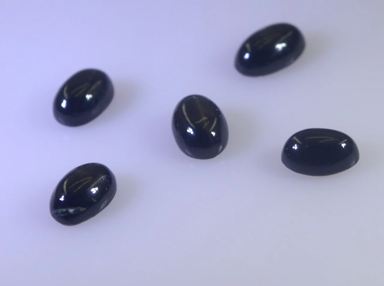 Black Onyx 1PC Tiny 5x7 MM Oval Cabochon Black Fiery semi Precious Semi Precious Gemstone - Image 3