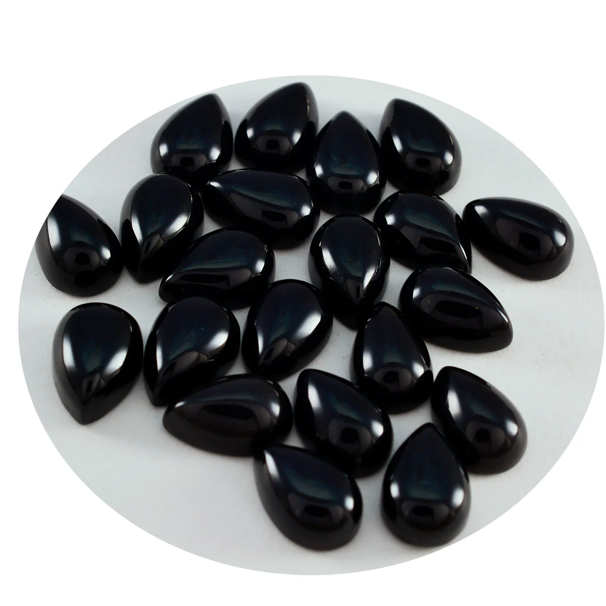 Black Onyx 1PC Tiny 5x7 MM Pear Cabochon Black Natural semi Precious Semi Precious Gemstone - Image 2