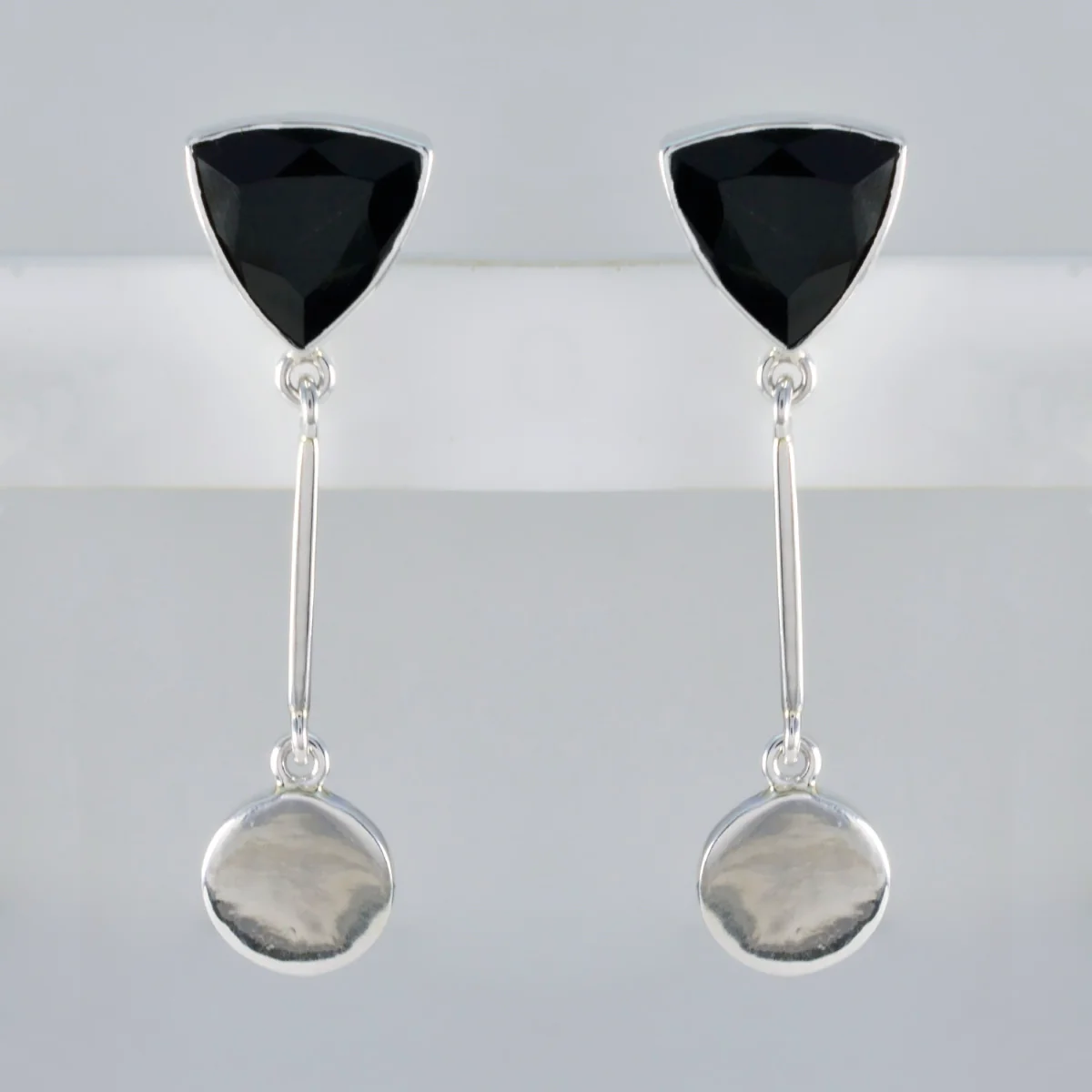Black Onyx African Lili multiple Stud Black 925 Sterling Silver Earring - Image 2