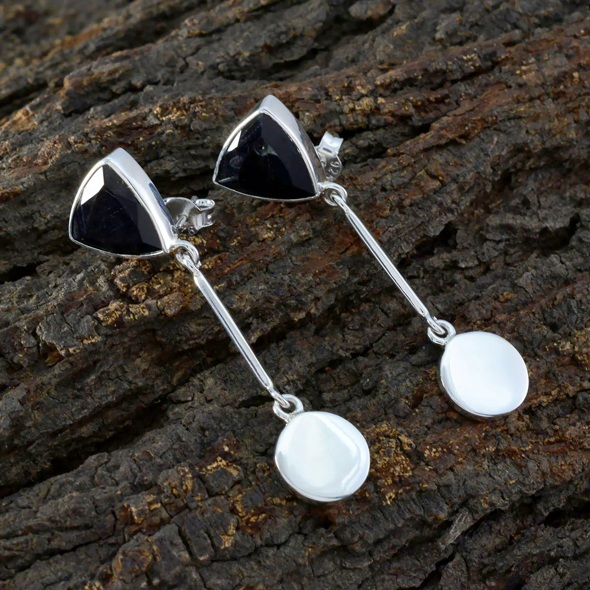 Black Onyx African Lili multiple Stud Black 925 Sterling Silver Earring - Image 3