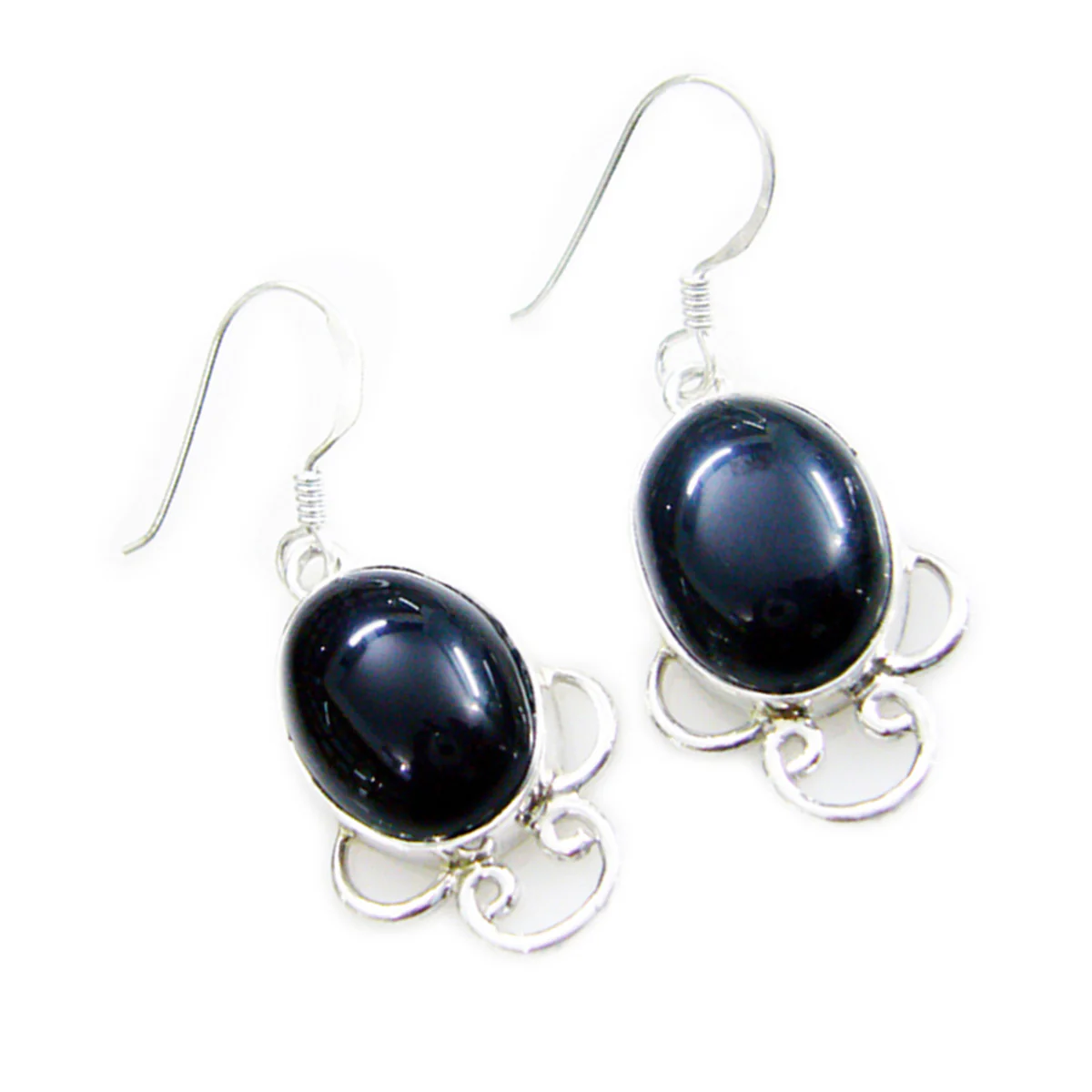 Black Onyx American Bella multiple Dangle Black Silver Earring - Image 3