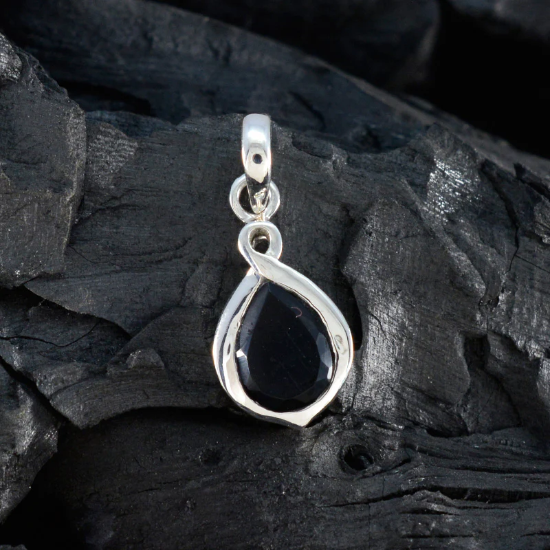 Black Onyx Elegant Korean Silver Solitaire Jia Armor Black Pendant Jewelry - Image 4