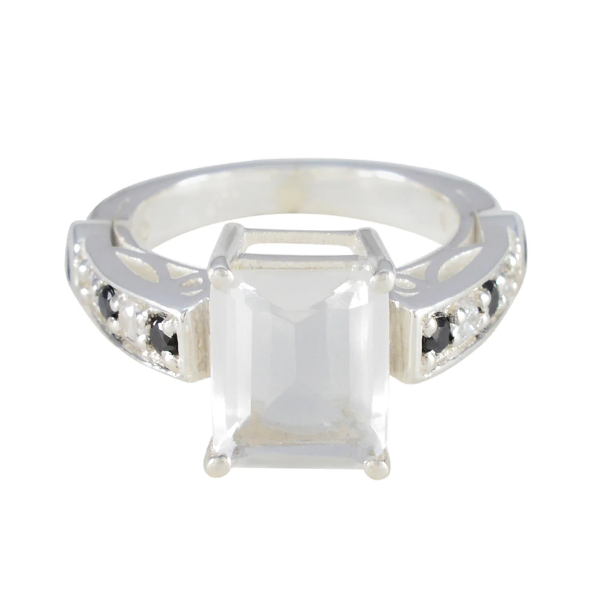 Black Onyx Halo Indian 92.5 Silver Black Gemstones Classic Sophisticated Ring Jewellery