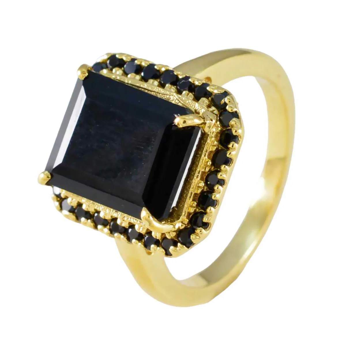 Black Onyx Halo Indian 92.5 Silver Black Gemstones Slim valentine Ring Jewelry - Image 2