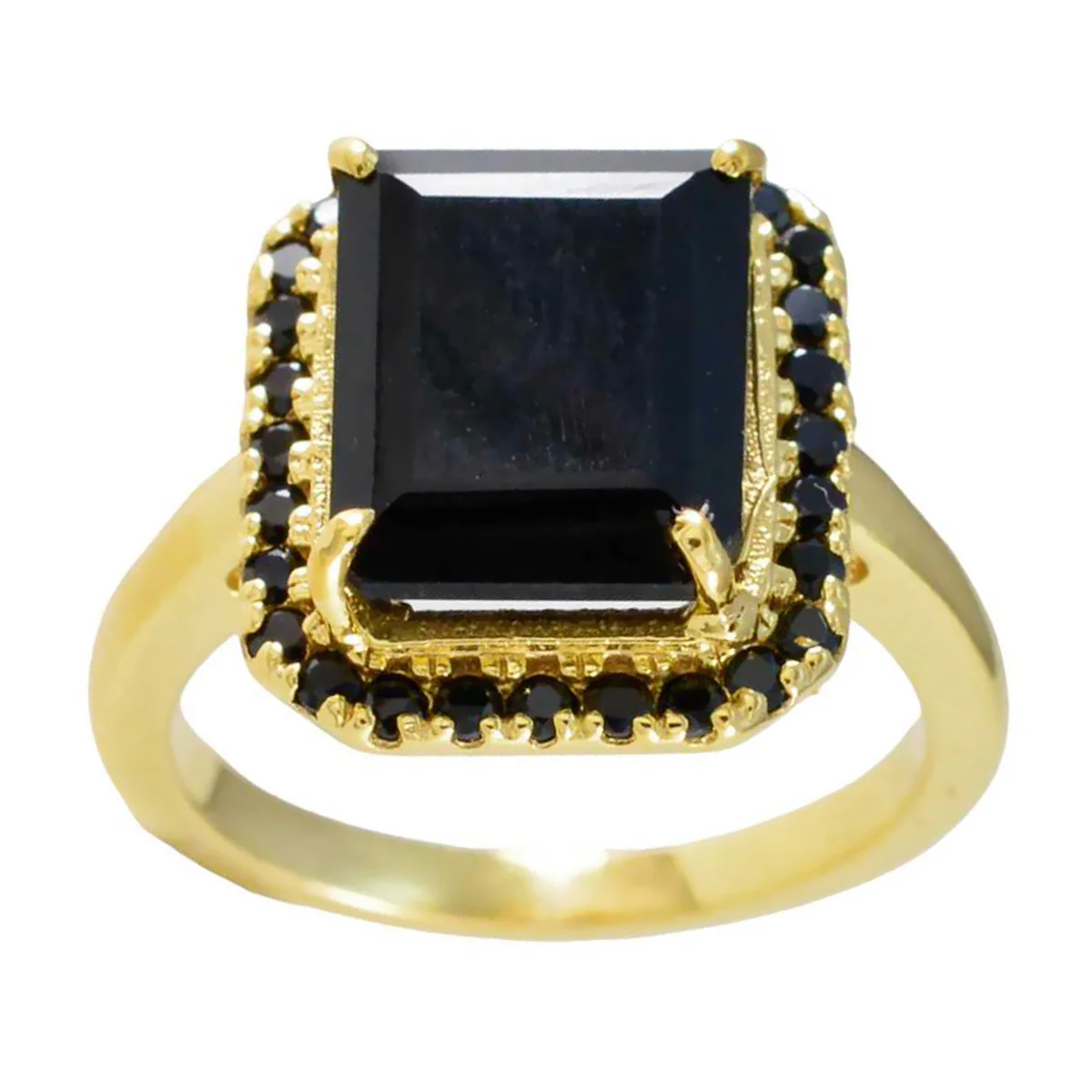 Black Onyx Halo Indian 92.5 Silver Black Gemstones Slim valentine Ring Jewelry - Image 3