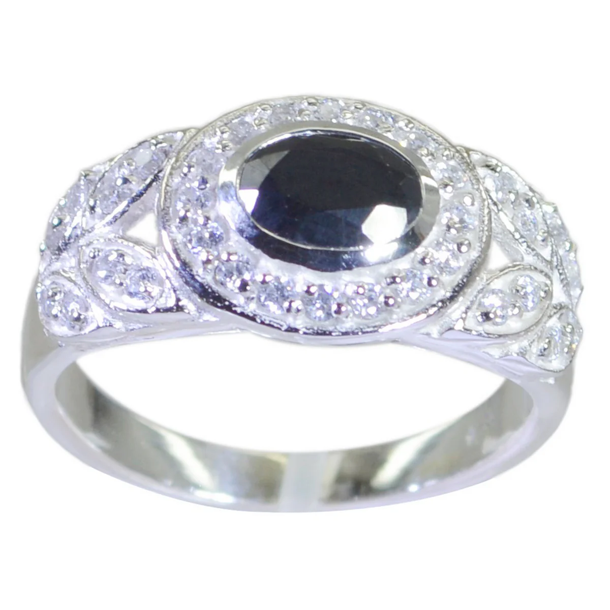 Black Onyx Halo Moroccan 925 Silver Black Gemstone Minimal Luxurious Ring Jewellery