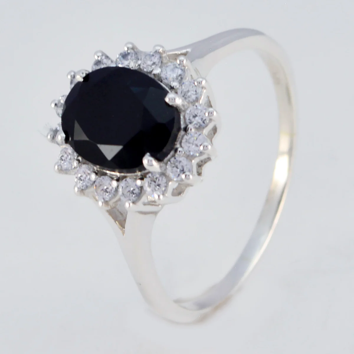 Black Onyx Halo Moroccan 925 Sterling Silver Black Gemstones Featherlight Glamorous Ring Jewellery - Image 3
