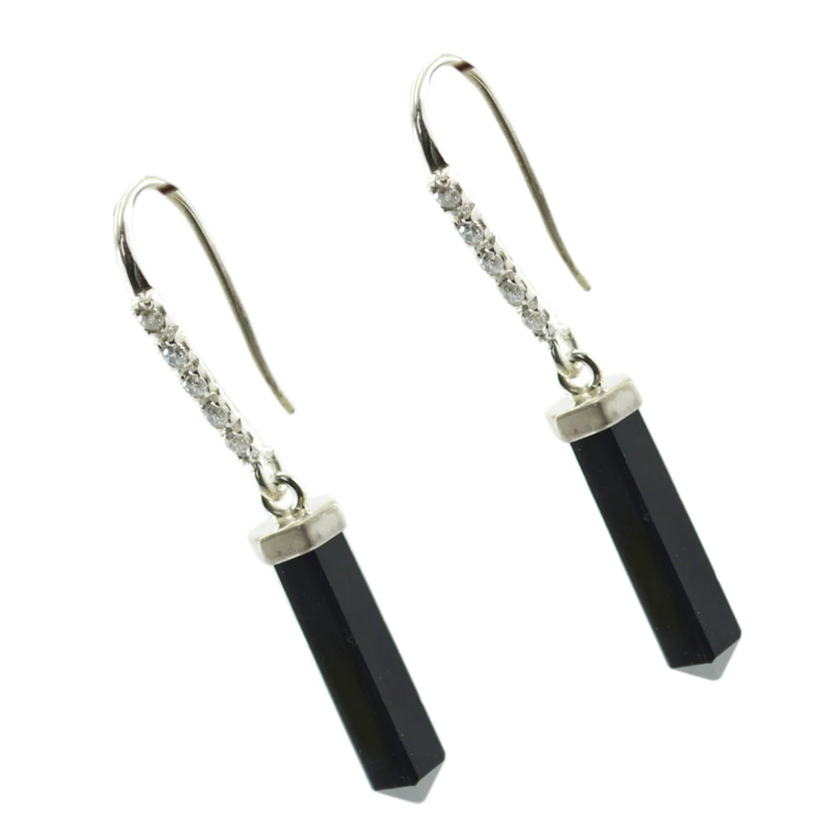 Black Onyx Italian Haruka multiple Dangle Black Sterling Silver Earring - Image 3