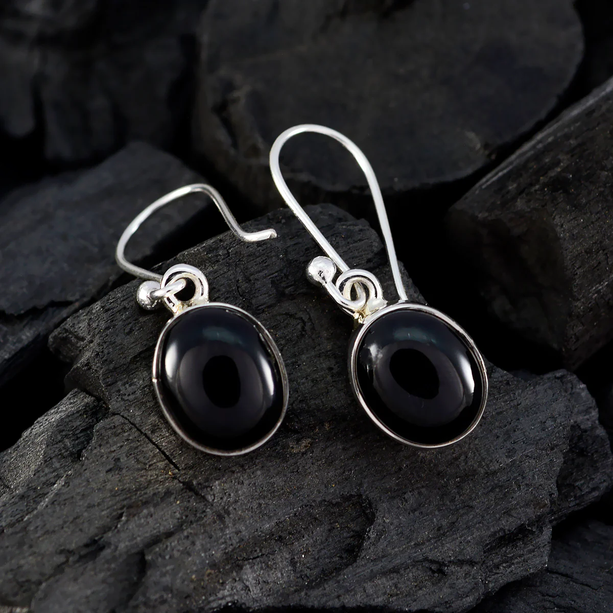 Black Onyx Japanese Camila multiple Dangle Black Sterling Silver Earring - Image 2