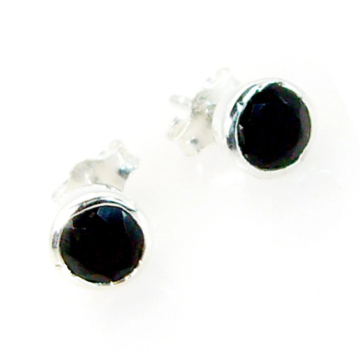 Black Onyx Korean Seo-yeon Solitaire Stud Black 925 Sterling Silver Earring - Image 3