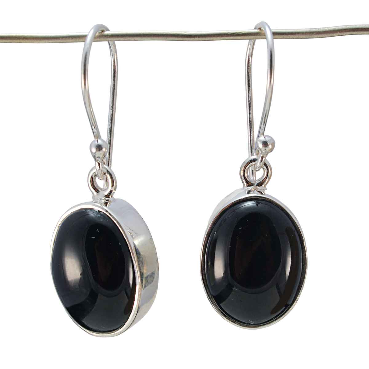 Black Onyx Middle Eastern Chloe multiple Dangle Black 925 Silver Earring