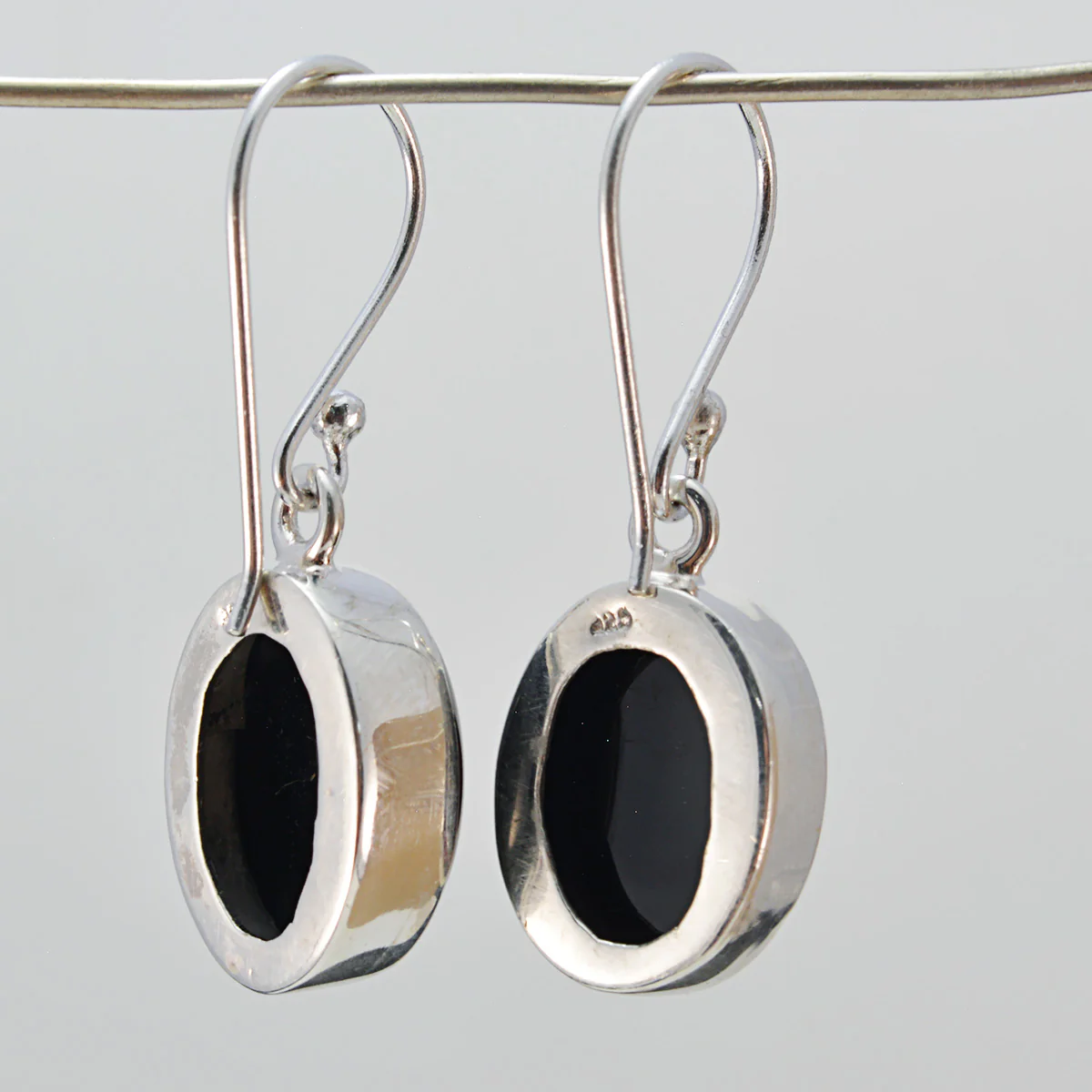Black Onyx Middle Eastern Chloe multiple Dangle Black 925 Silver Earring - Image 2