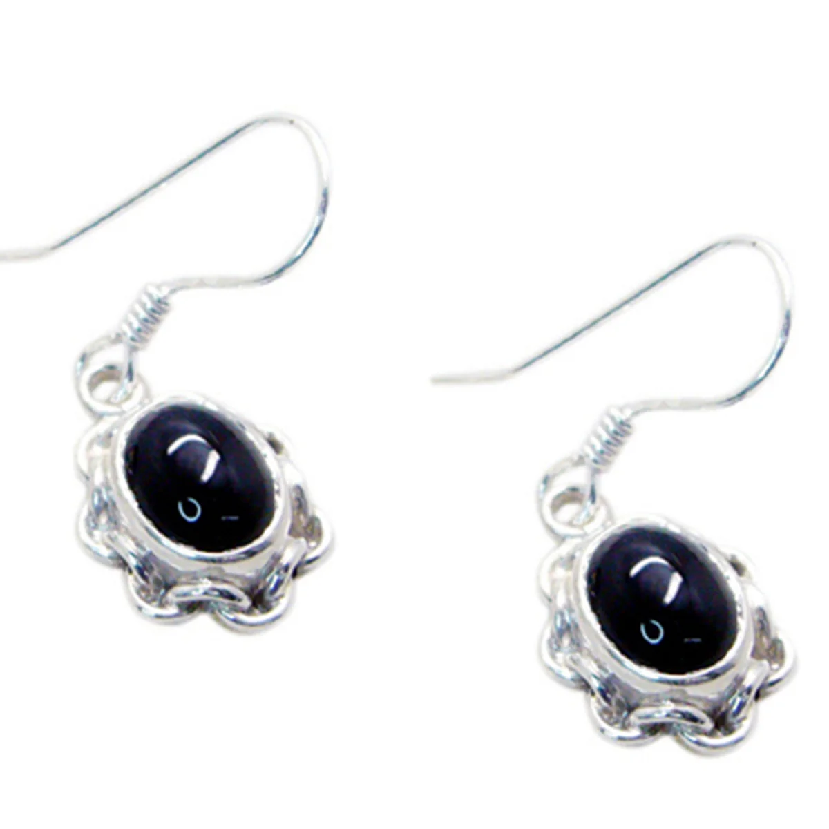 Black Onyx Middle Eastern Leah multiple Dangle Black Sterling Silver Earring - Image 2