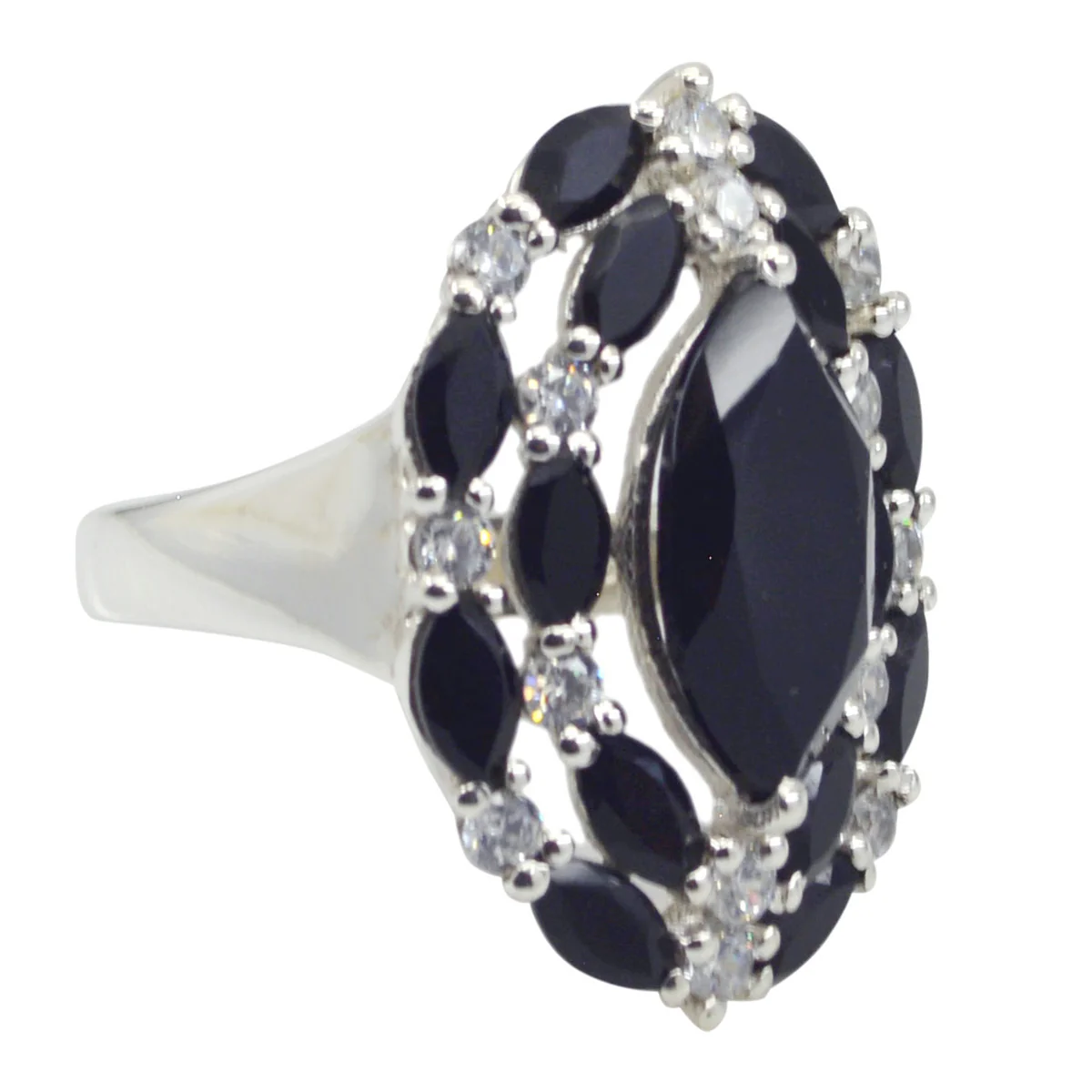 Black Onyx multiple German 92.5 Silver Black Gemstone Essential  Modern Ring Jewelry - Image 2