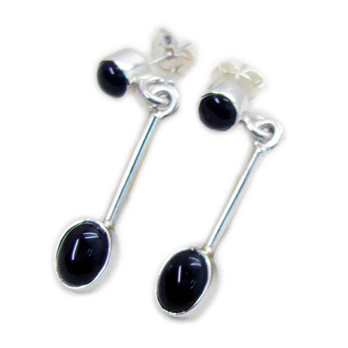 Black Onyx Russian Haruka multiple Stud Black Sterling Silver Earring - Image 2