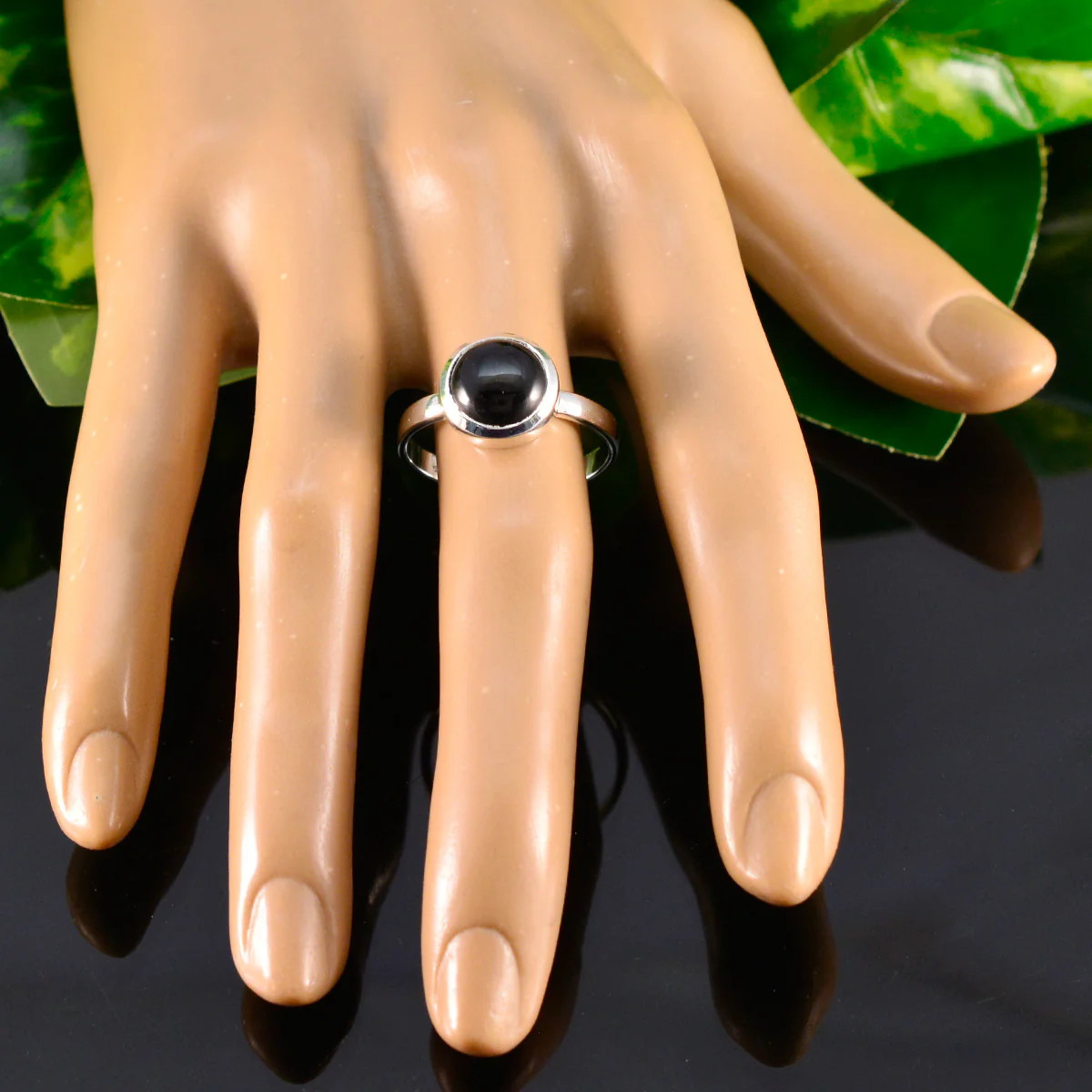 Black Onyx Solitaire African Sterling Silver Black Gemstones Slim Sophisticated Ring Jewellery - Image 5