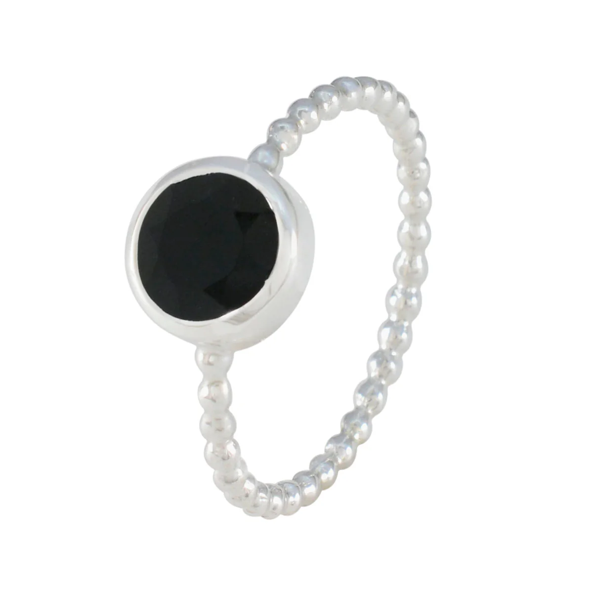 Black Onyx Solitaire American 92.5 Silver Black Gems Delicate Twist Ring Jewellery - Image 2