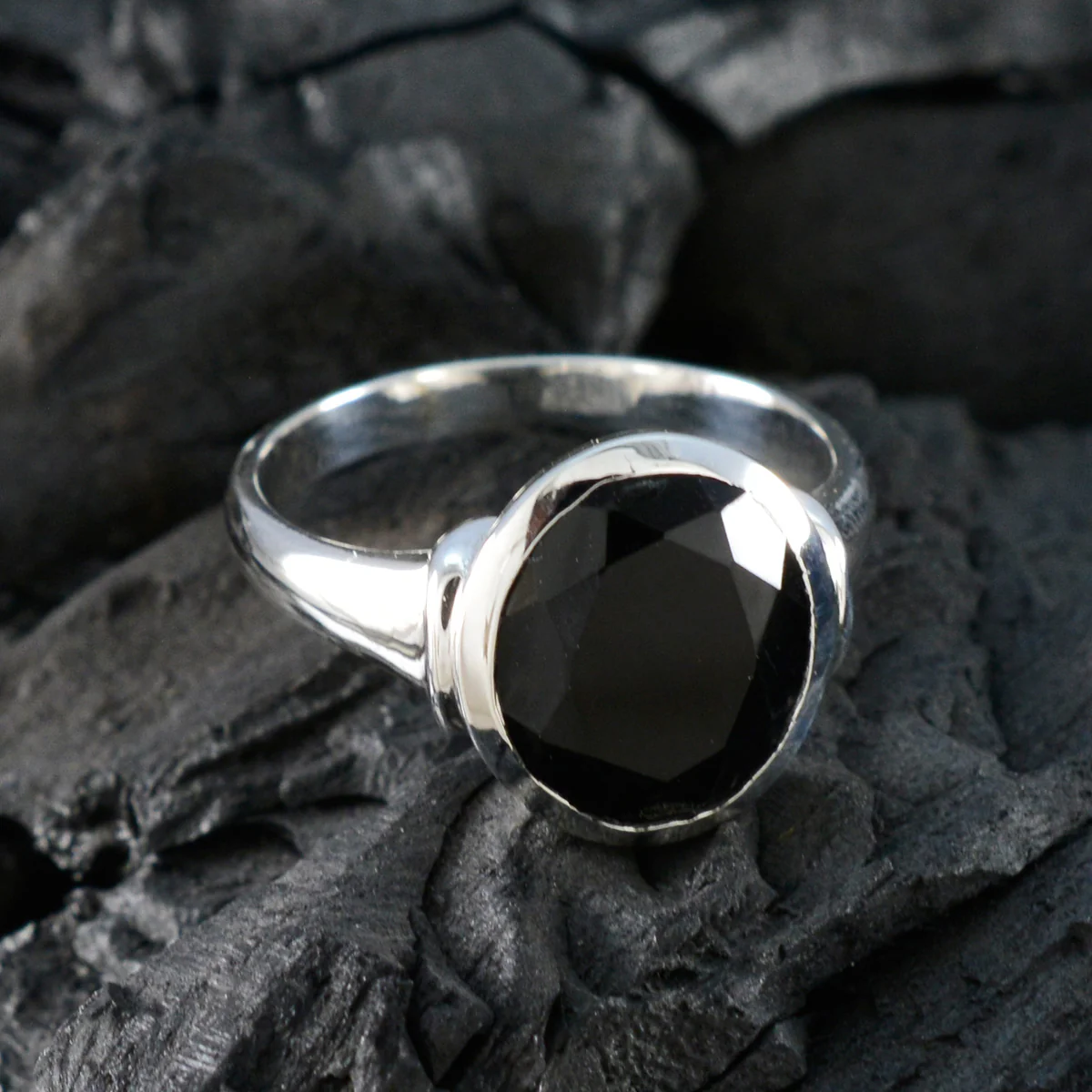 Black Onyx Solitaire Egyptian 925 Sterling Silver Black Gemstone Minimal Artisan Ring Jewelry - Image 5