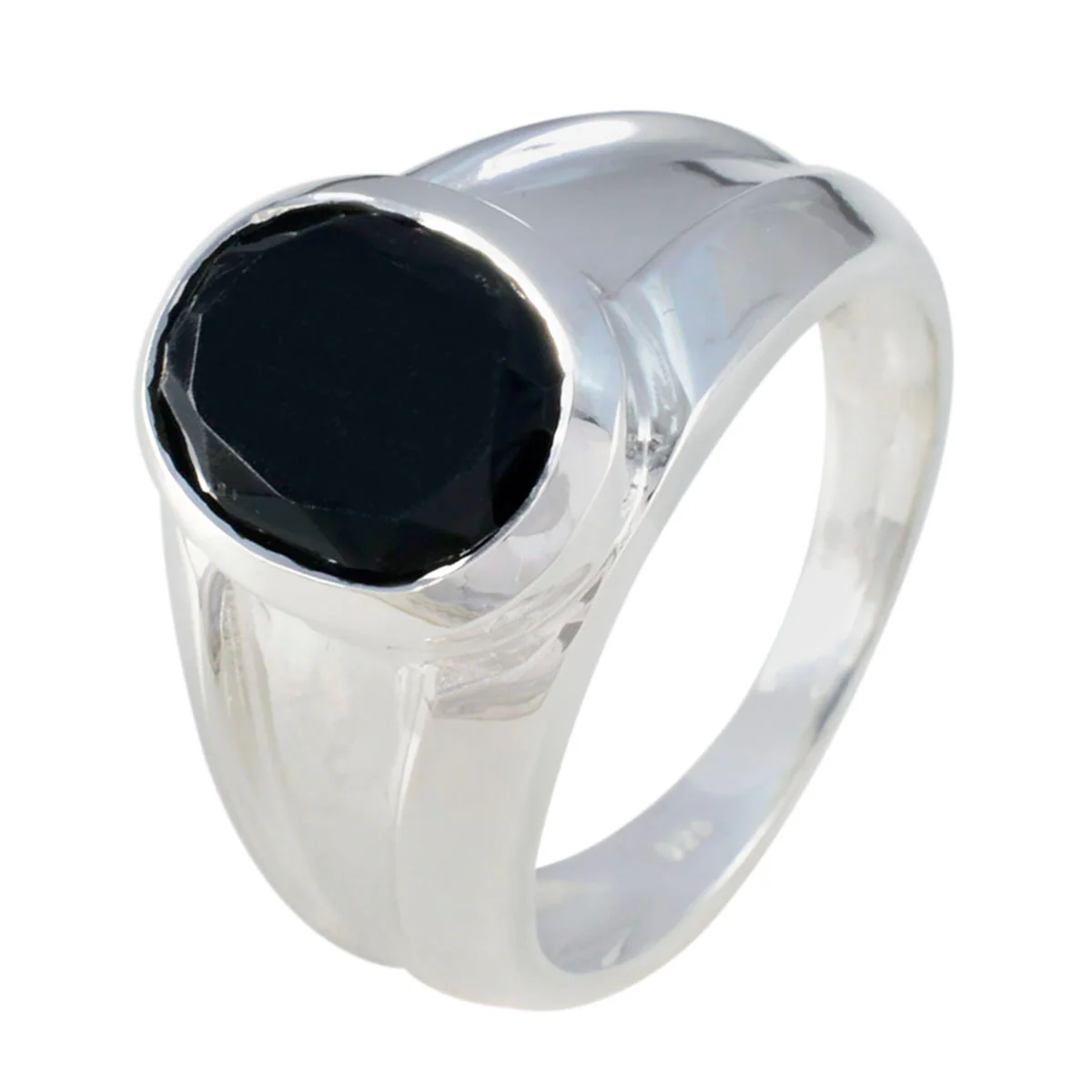 Black Onyx Solitaire French 925 Silver Black Gems Versatile Artisan Ring Jewelry - Image 2