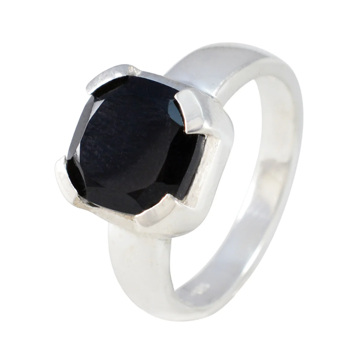 Black Onyx Solitaire Italian 925 Silver Black Gemstone Statement Artisan Ring Jewellery - Image 2