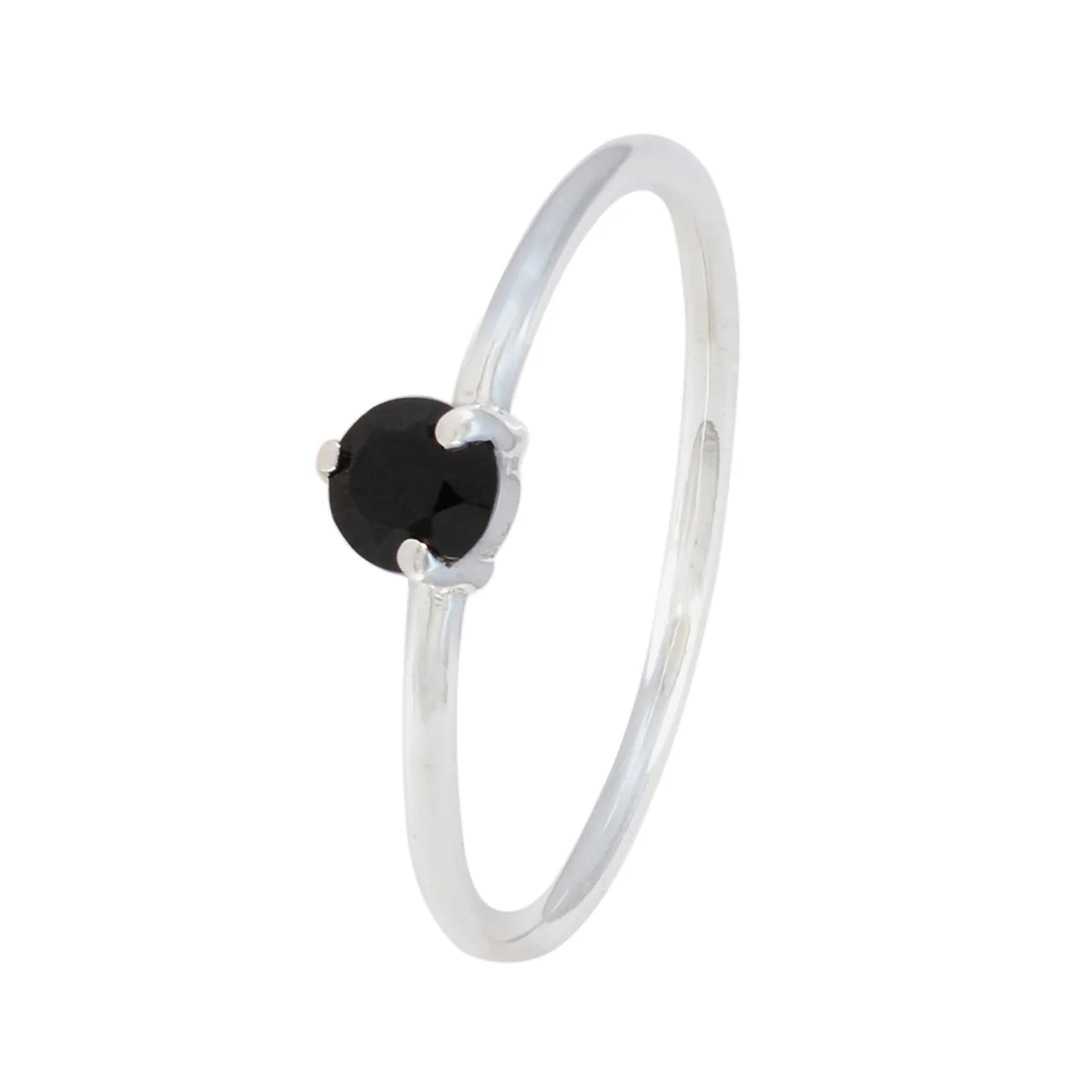 Black Onyx Solitaire Japanese 925 Silver Black Gemstones Minimalist valentine Ring Jewellery - Image 2
