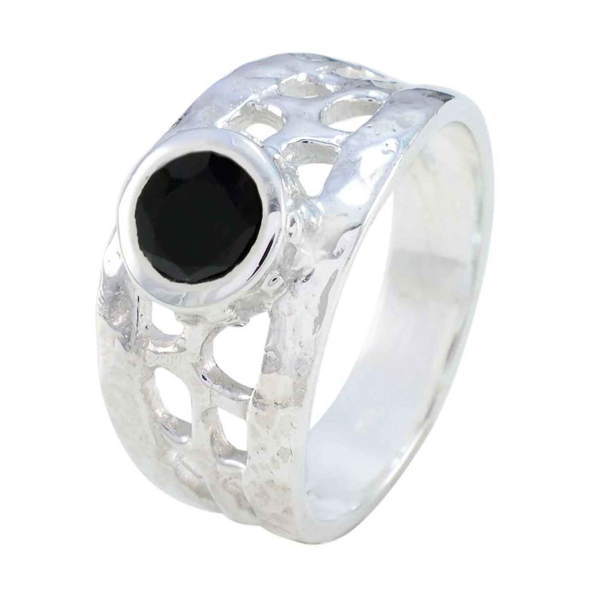 Black Onyx Solitaire Latin American Sterling Silver Black Gemstones Versatile Filigree Ring Jewellery - Image 2