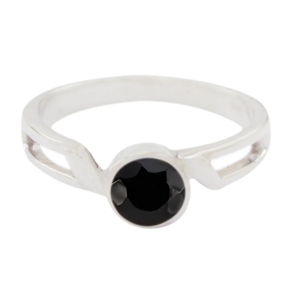 Black Onyx Solitaire Turkish 92.5 Silver Black Gems Whisper-thin Abstract Ring Jewelry