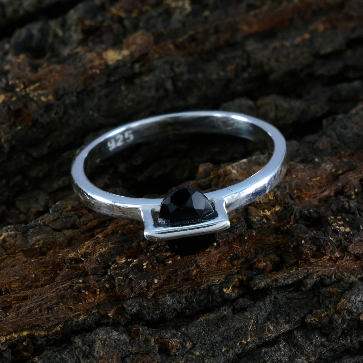 Black Onyx Solitaire Turkish 92.5 Silver Black Gemstones Delicate Fairytale Ring Jewelry - Image 3