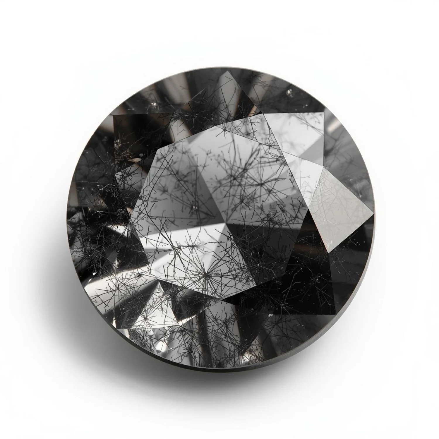 Black Rutile 1PC Chunky 16x16 MM Round Faceted Black Pure Semi Precious Loose Gems - Image 2