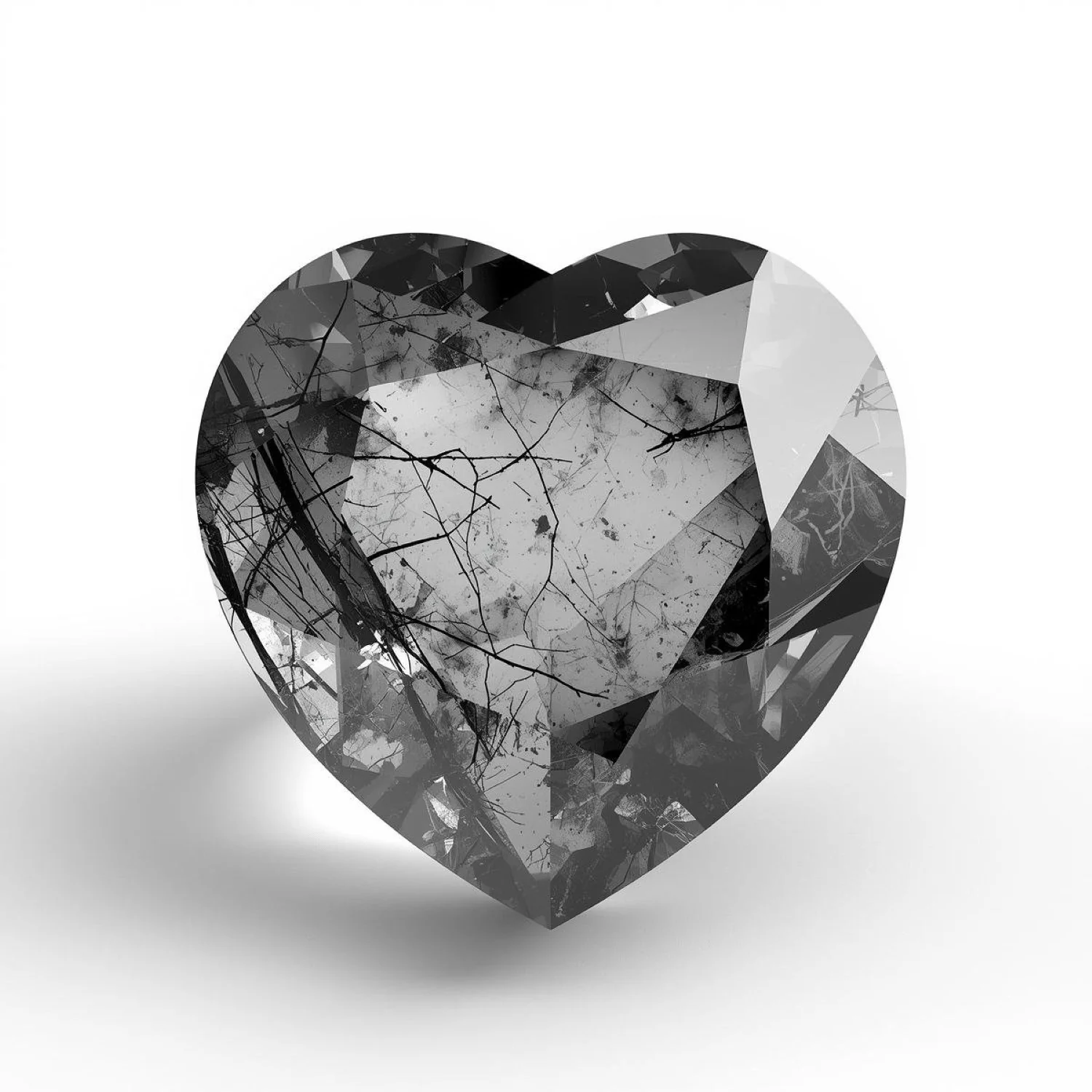 Black Rutile 1PC Large 10x10 MM Heart Faceted Black Shine Semi Precious Loose Gemstones