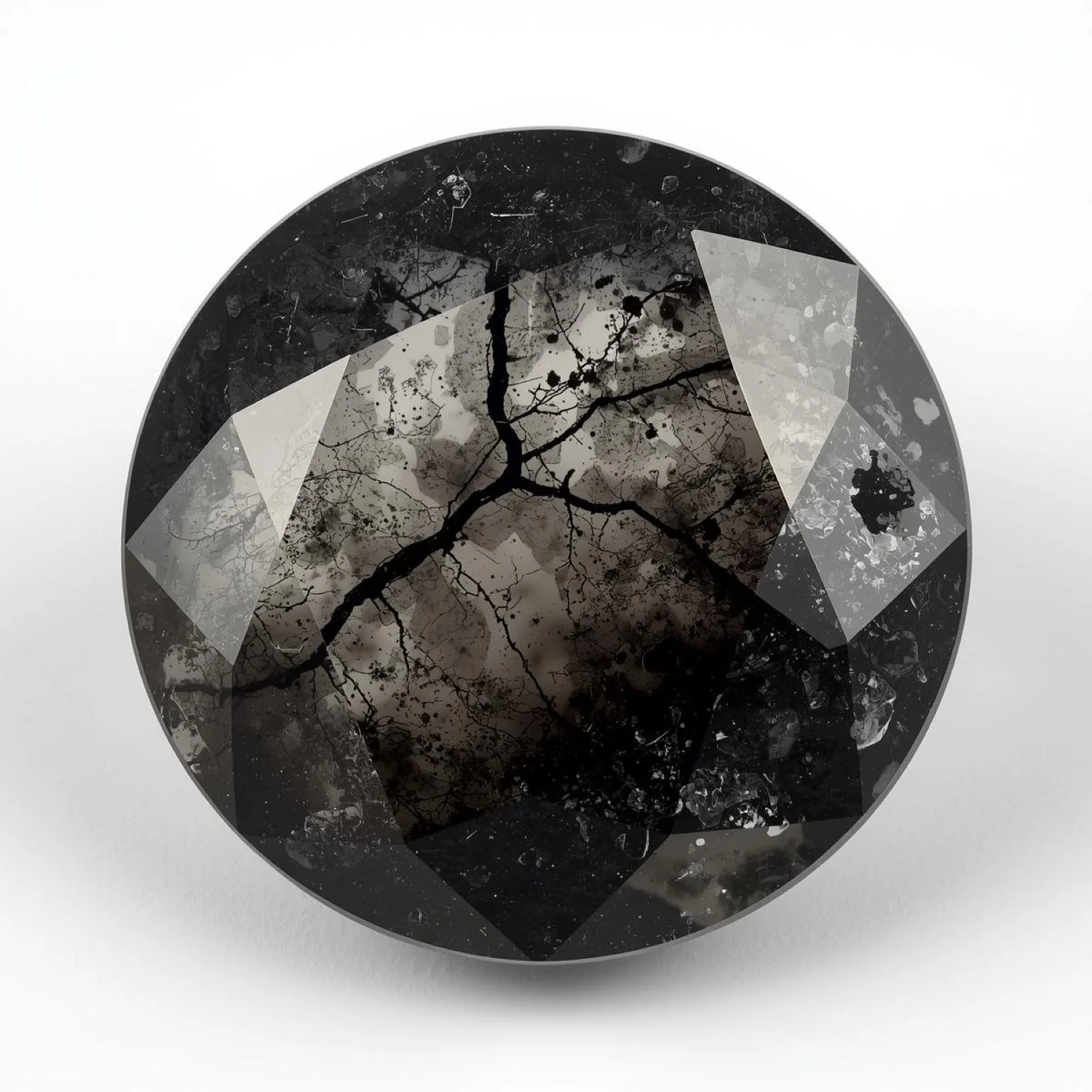 Black Rutile 1PC Large 11x11 MM Round Faceted Black Fine Semi Precious Gems