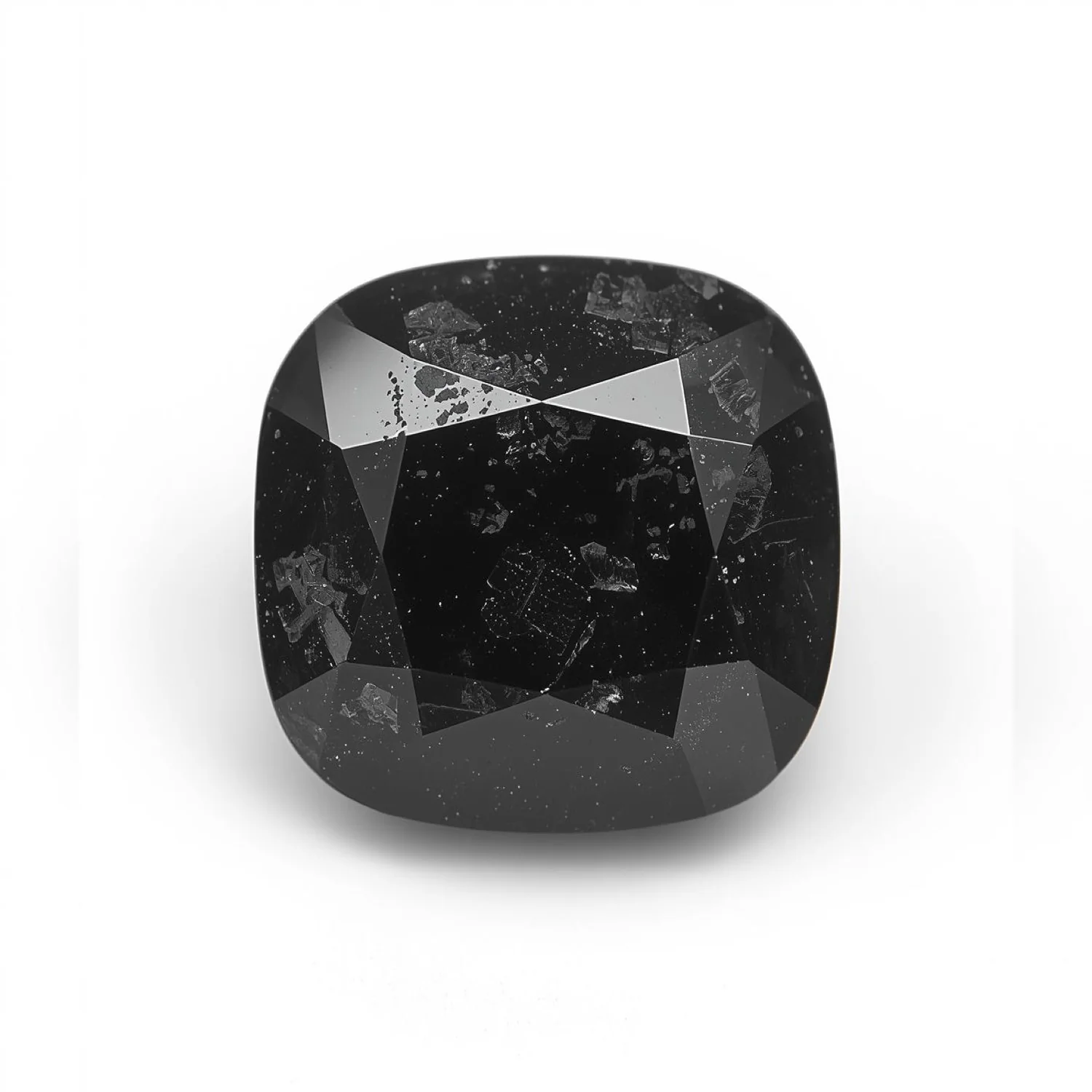 Black Spinel 1PC Chunky 13x13 MM Cushion Faceted Black Natural Semi Precious Gems
