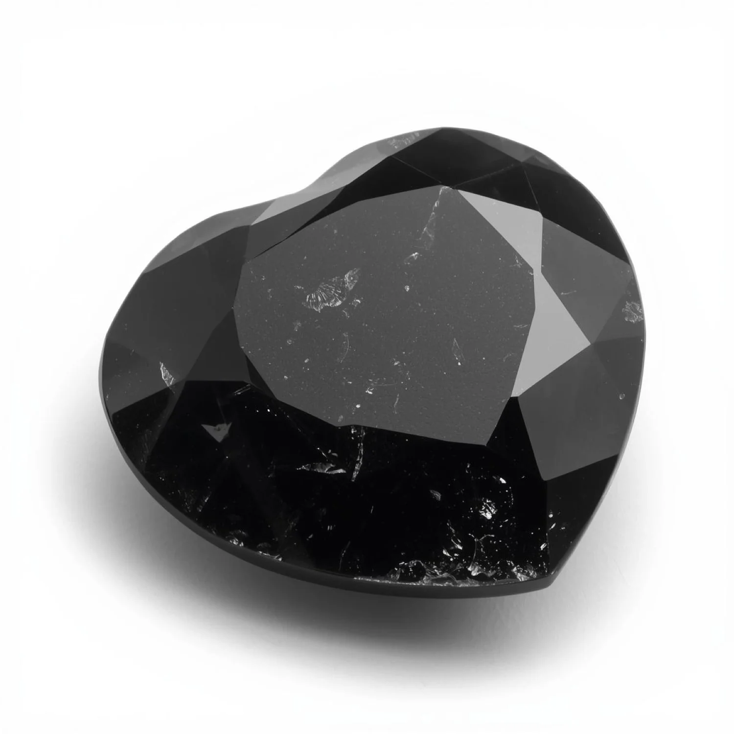 Black Spinel 1PC Chunky 13x13 MM Heart Faceted Black Natural Semi Precious Gems - Image 2