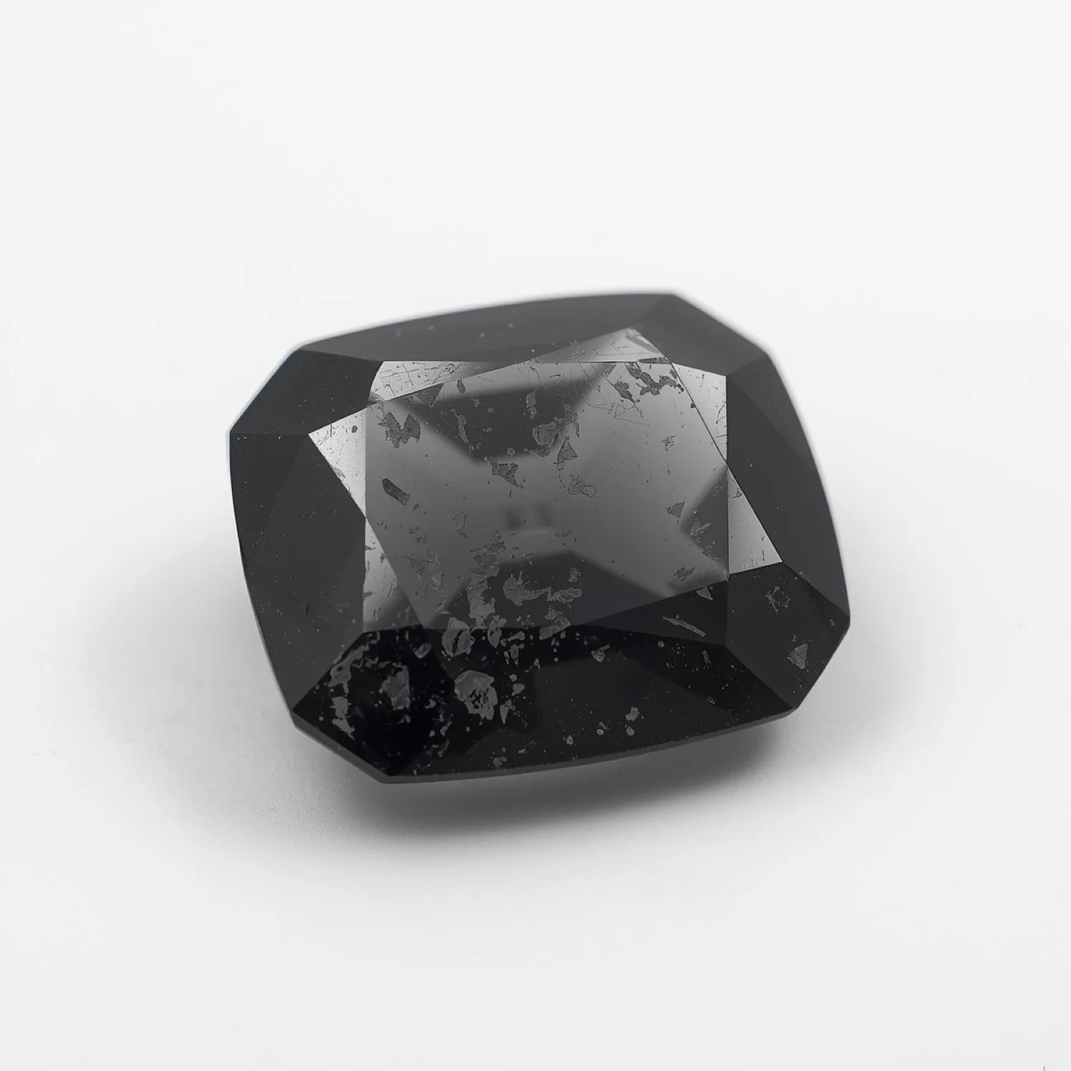 Black Spinel 1PC Chunky 15x15 MM Cushion Faceted Black Superior Semi Precious Loose Gemstone - Image 2